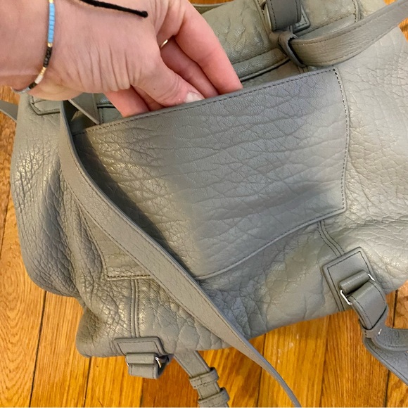 All Saints Vincent Blue/Gray Leather Backpack - Picture 13 of 16